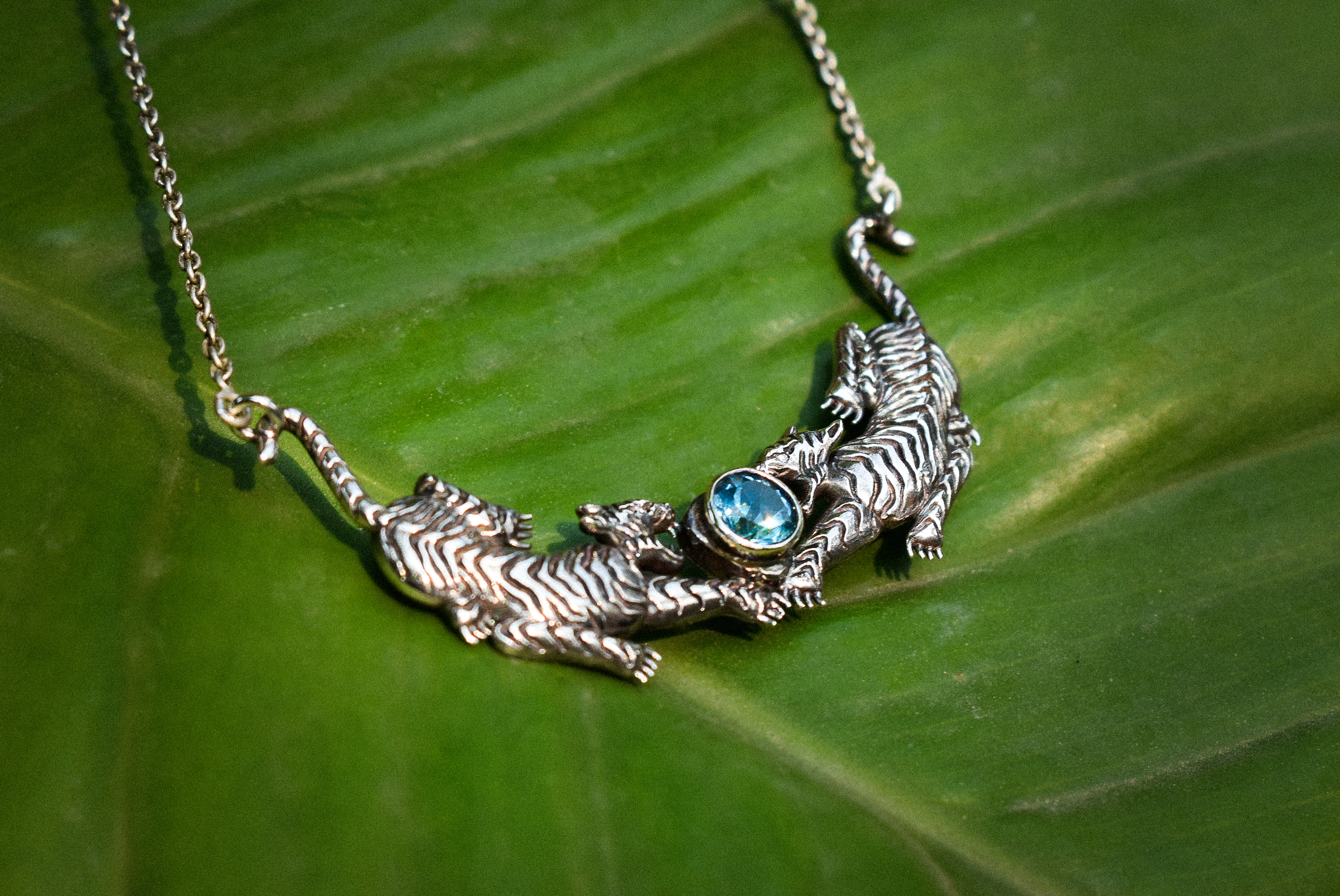 Silver Tigers Necklace